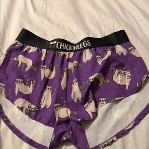 Womens Purple ChicknLegs  Running shorts Large Back key pocket